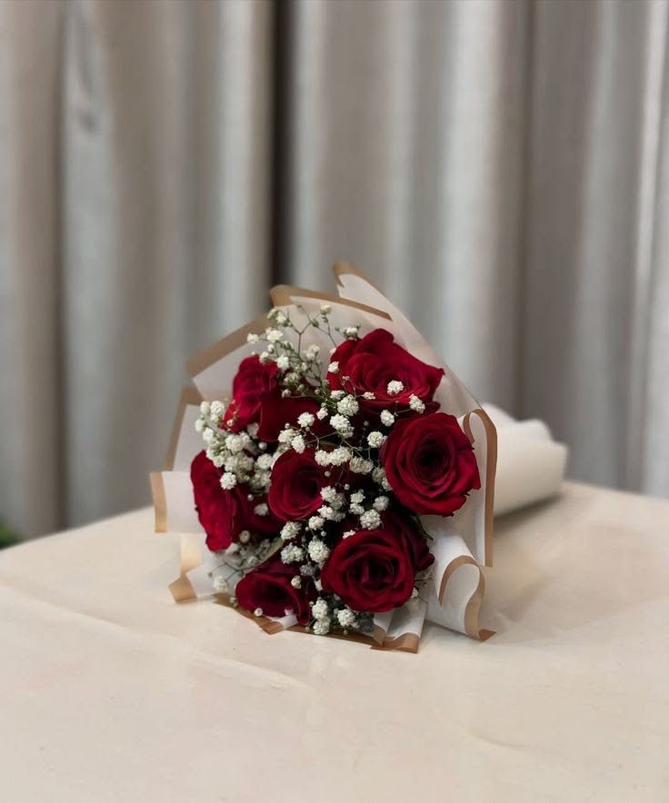 Red Rose 7  Korean paper & baby with