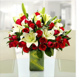 Flower pot lilis 10 & roses 50
